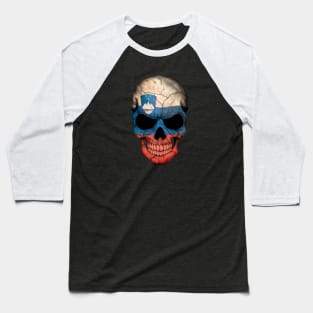 Slovenian Flag Skull Baseball T-Shirt